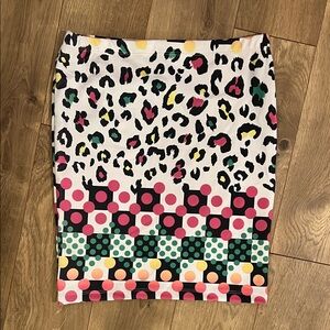 Vibrant Multicolor Leopard Print Pencil Skirt